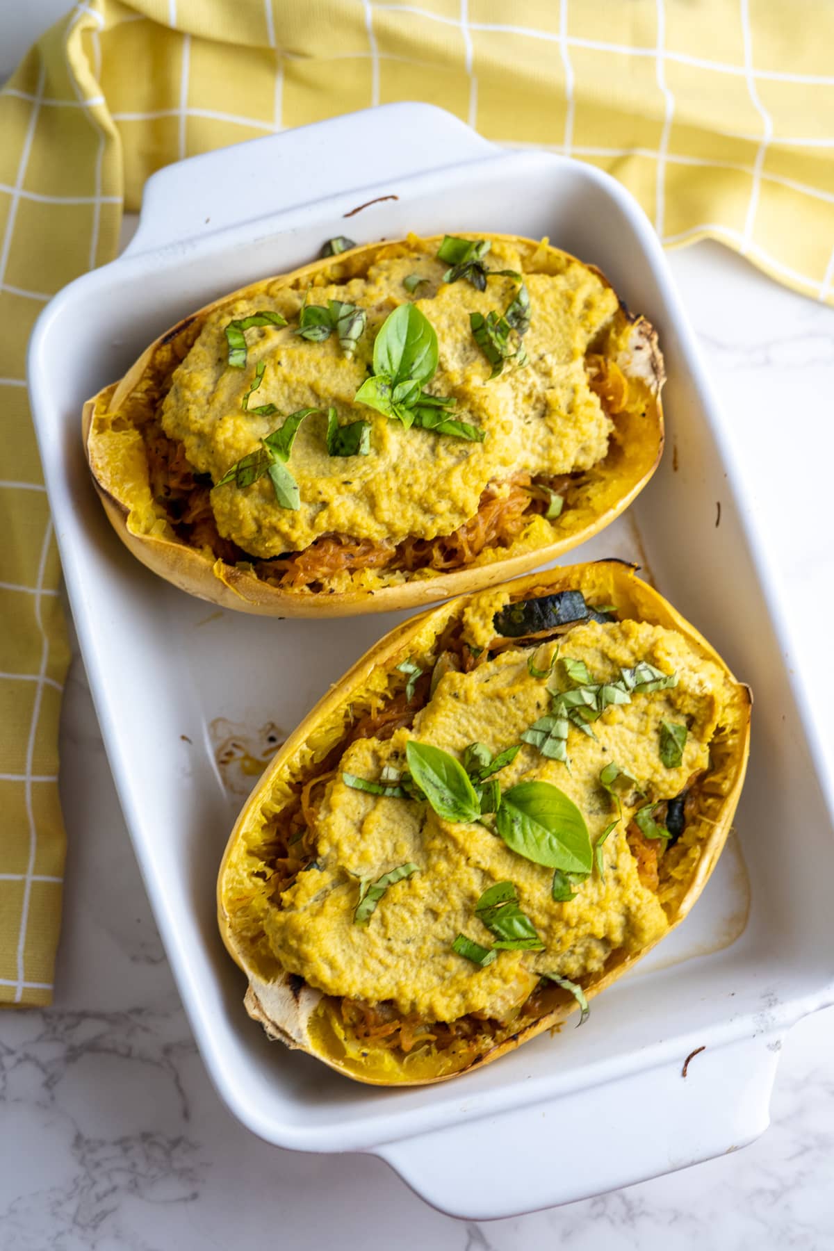 vegan stuffed spaghetti squash