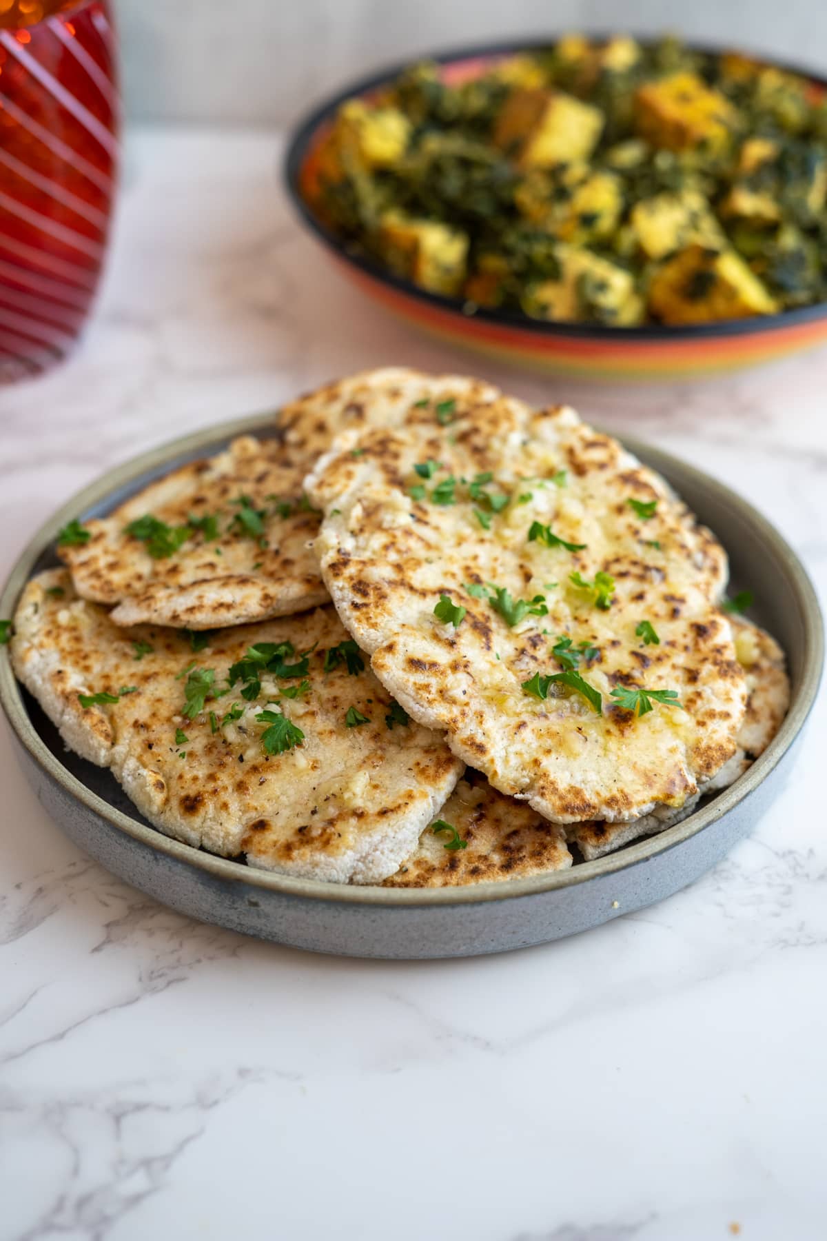 keto naan breads on a plate