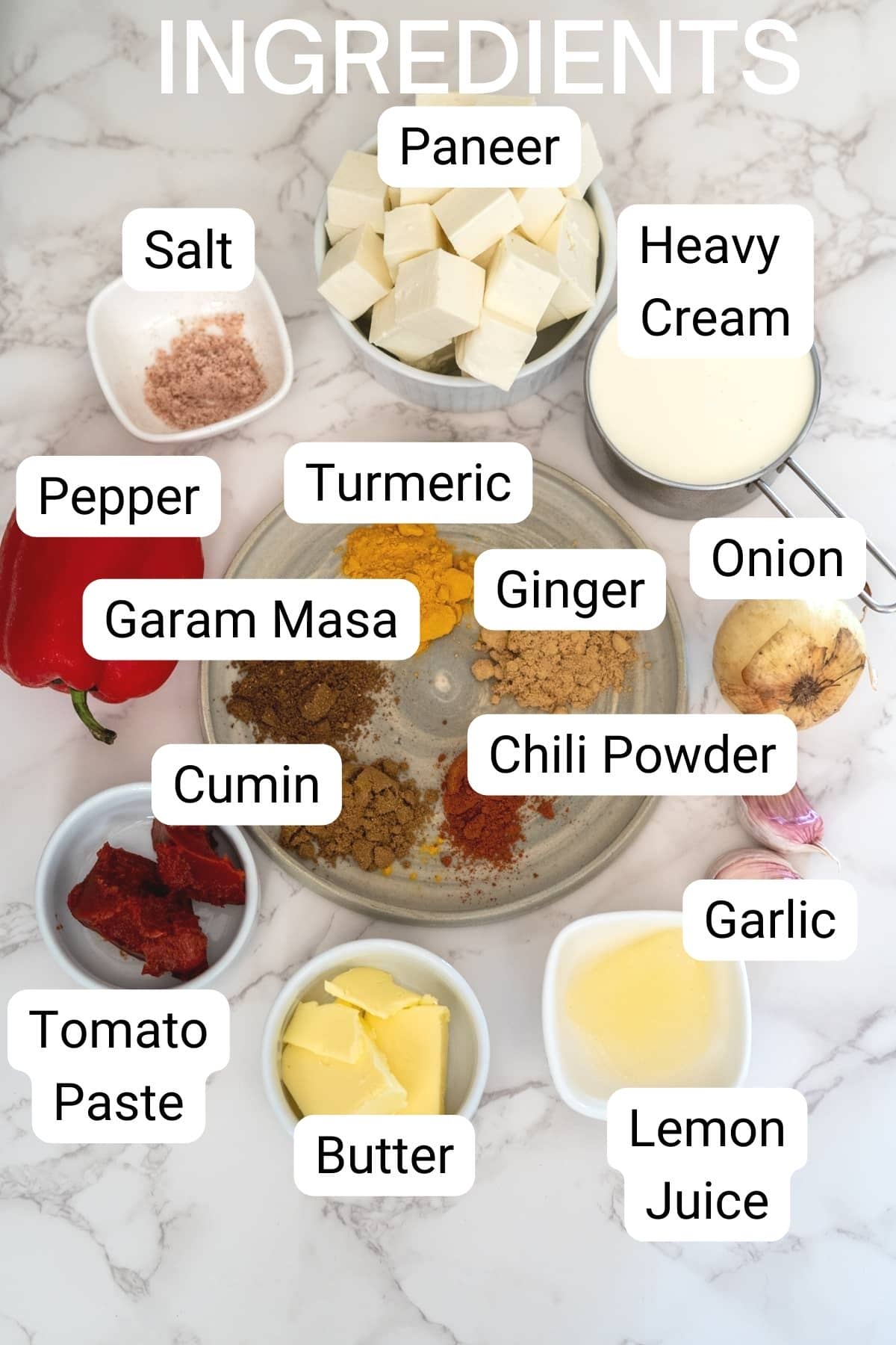 paneer makhani ingredients