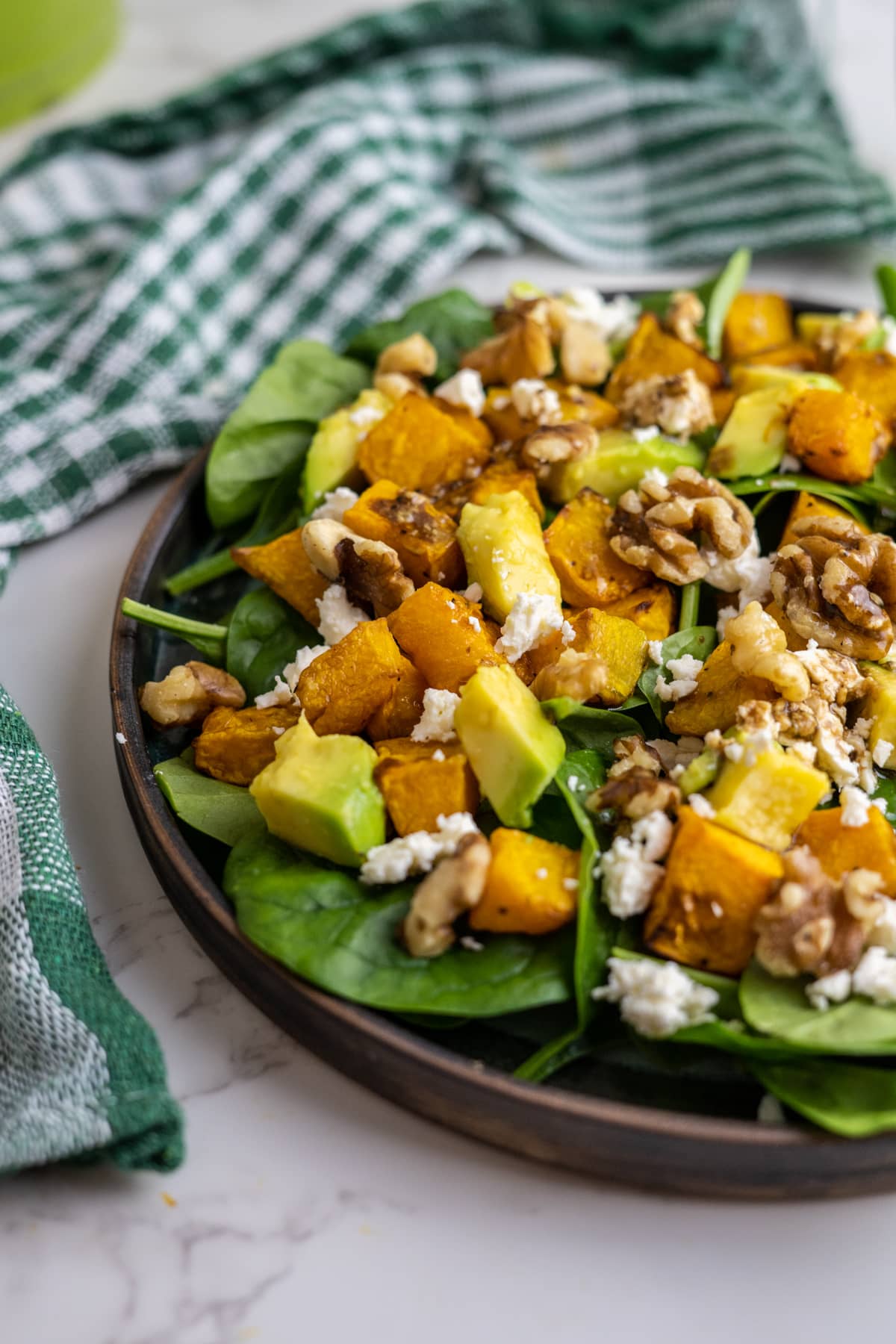 pumpkin spinach salad