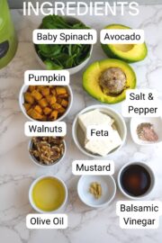 Pumpkin Spinach Salad - Keto Low Carb Vegetarian Recipes