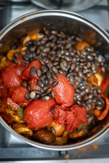 black soy beans in chili