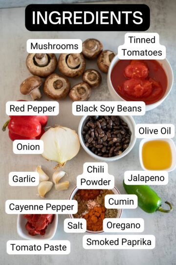 Keto chili ingredients