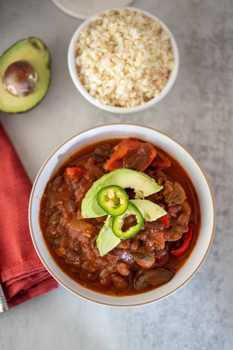 mushroom chili with black beans