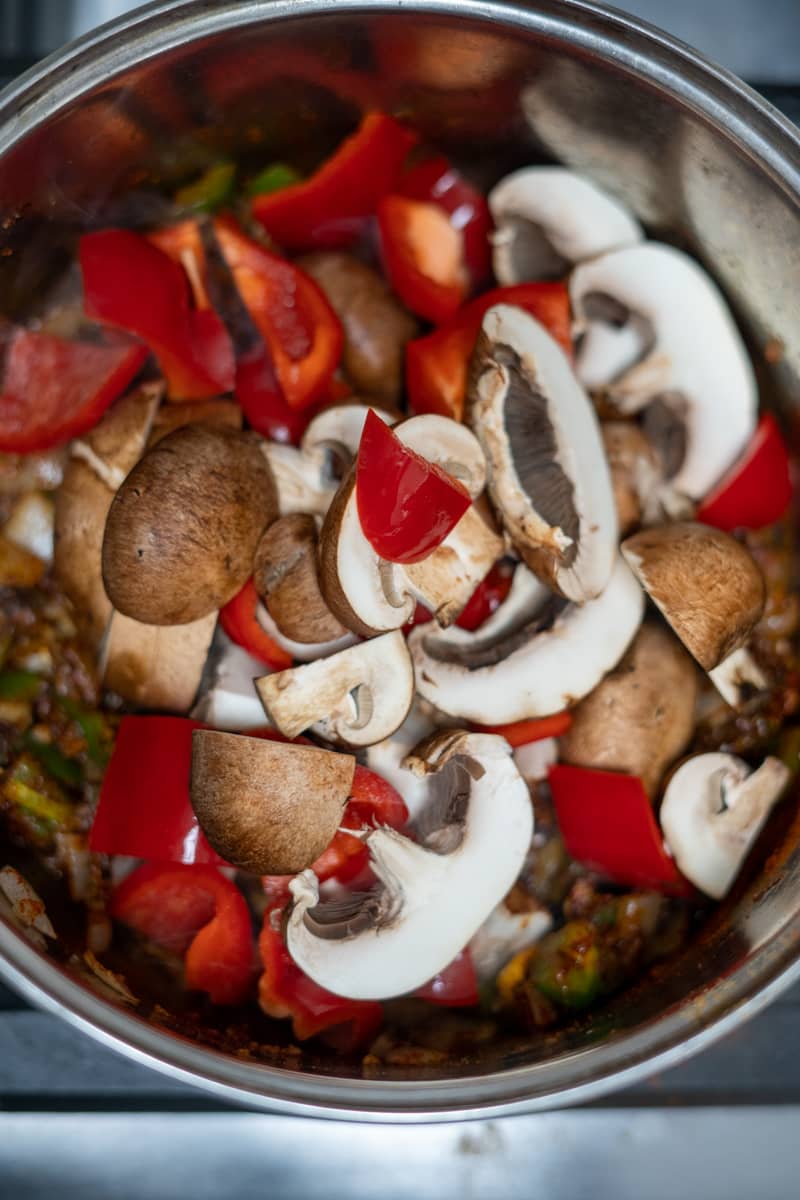 slice mushrooms chili