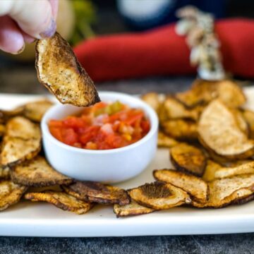 turnip chips with dip