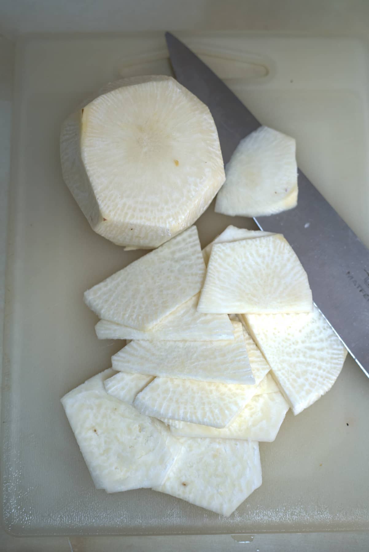 peeled and sliced turnips