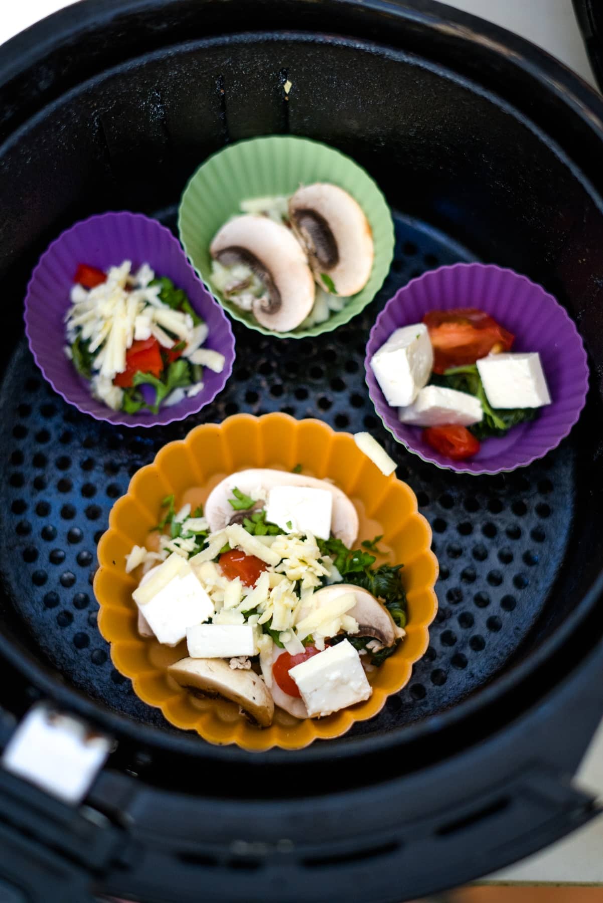 vegetables in muffin cases