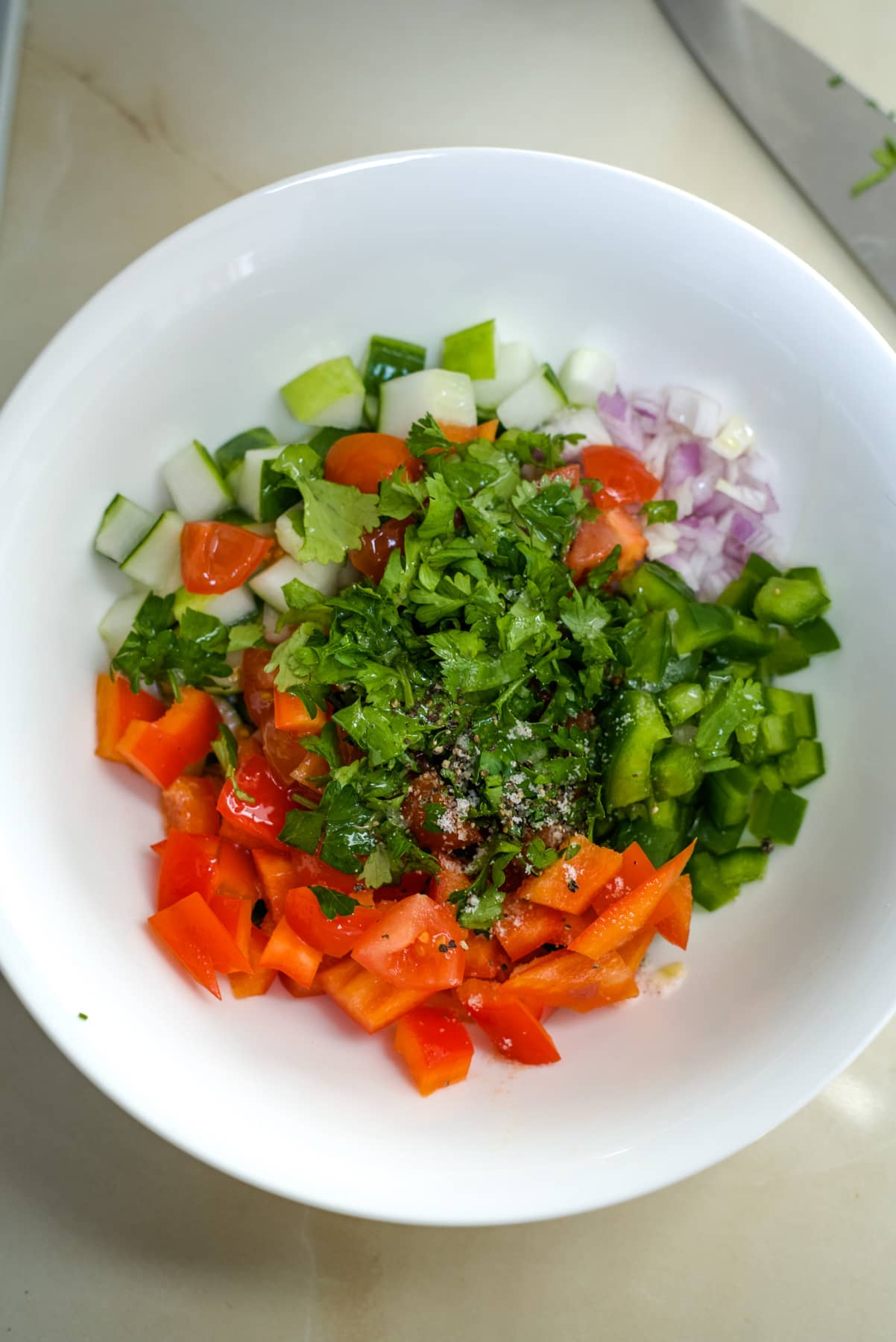 chopped salad ingredients