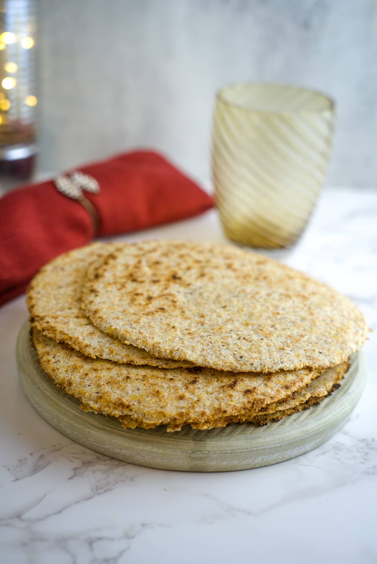 low carb roti on a plate