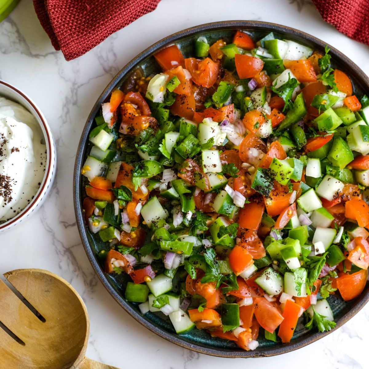 Turkish salad in a serving dish