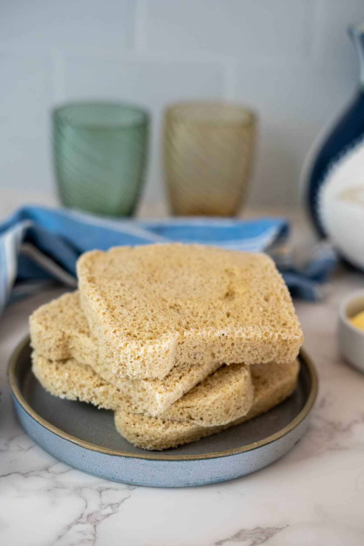 almond flour bread slices on a plate