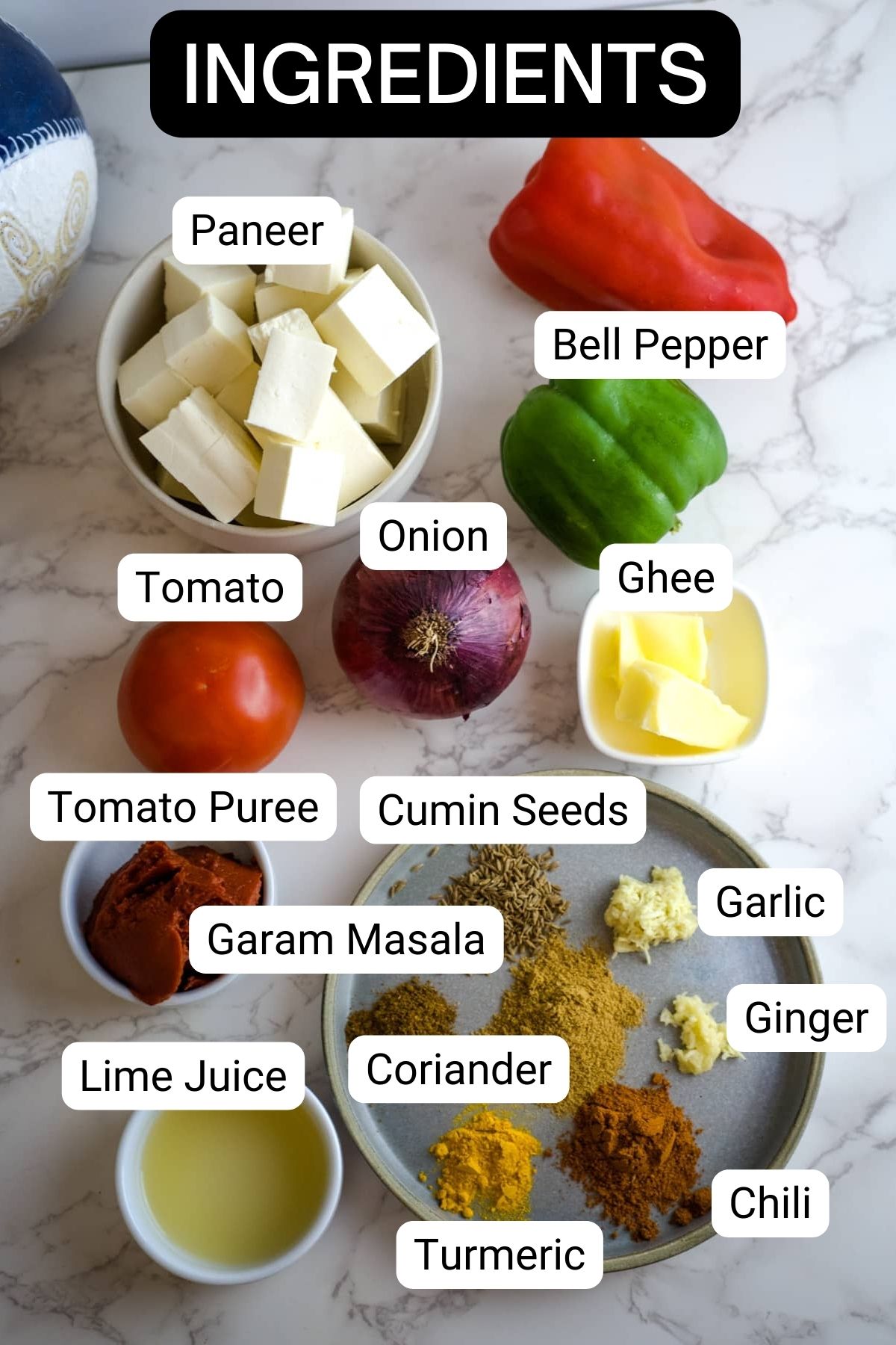 ingredients for paneer jalfrezi