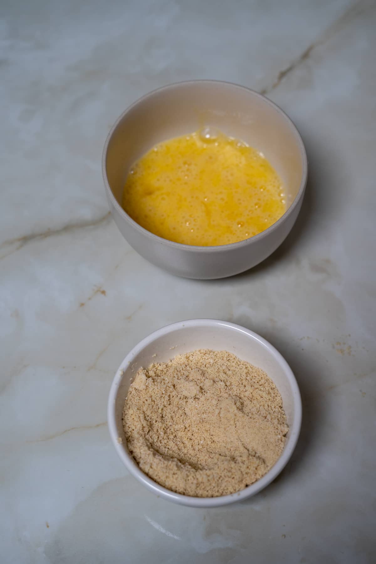 wet and dry ingredients in separate bowls