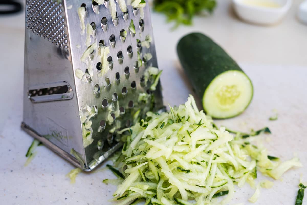 grated cucumber