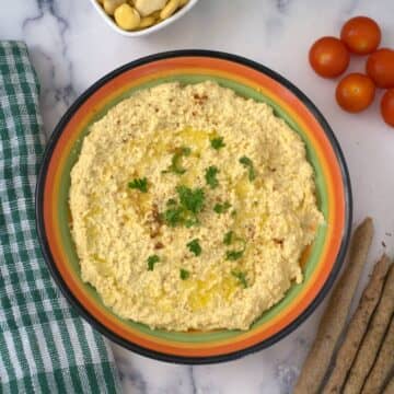 keto hummus in a dish