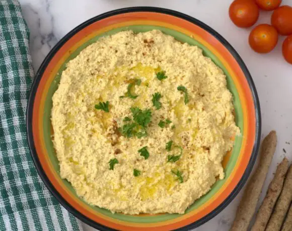 keto hummus in a dish