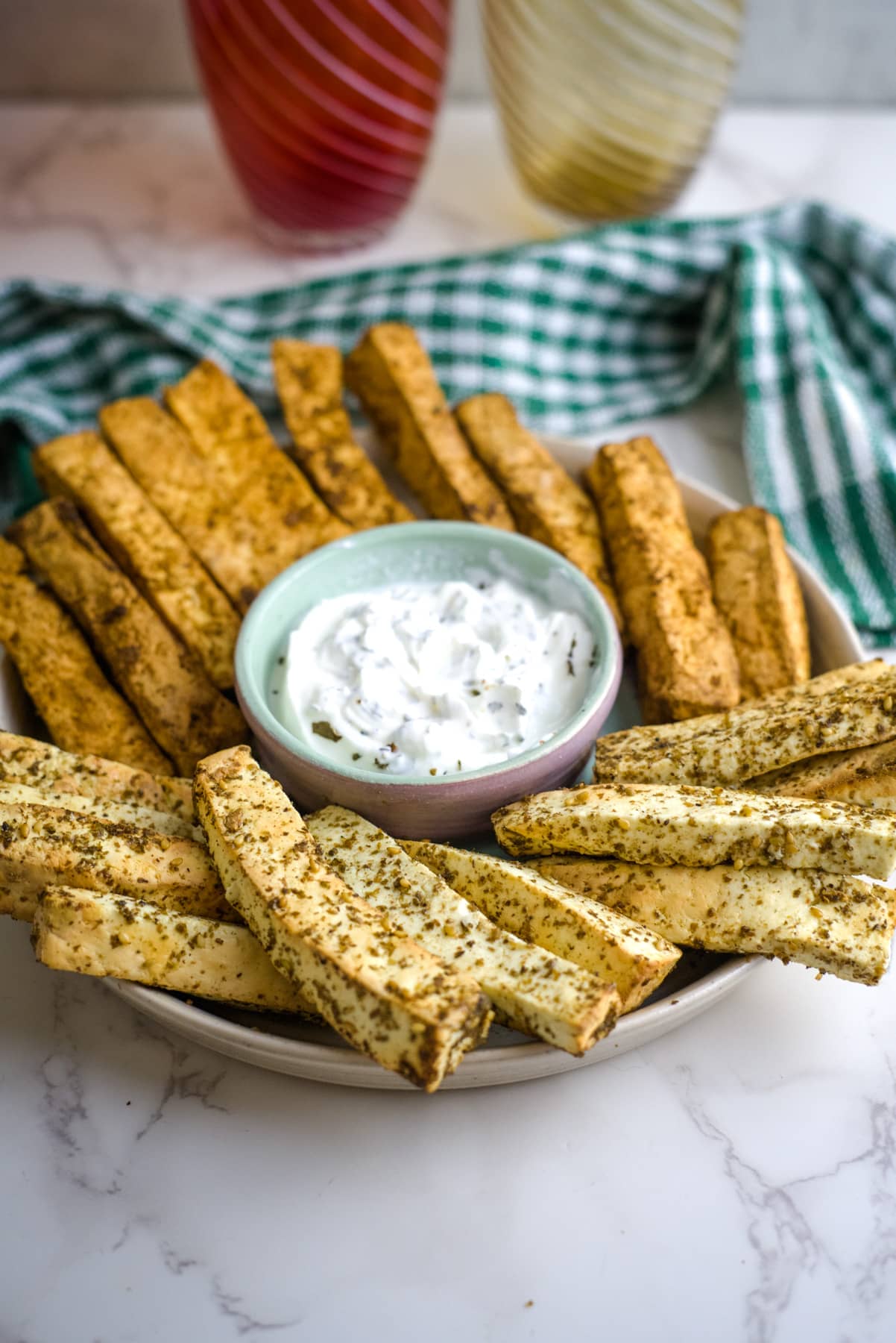 paneer fries with a dip.