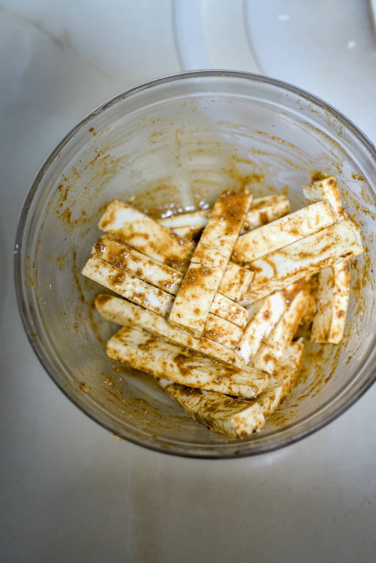 paneer in spice mixture.