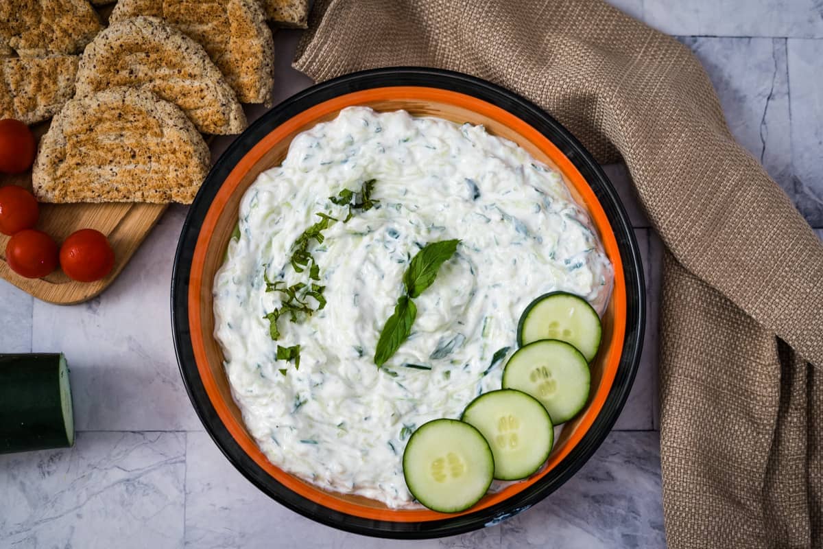 tzatziki sauce in bowl