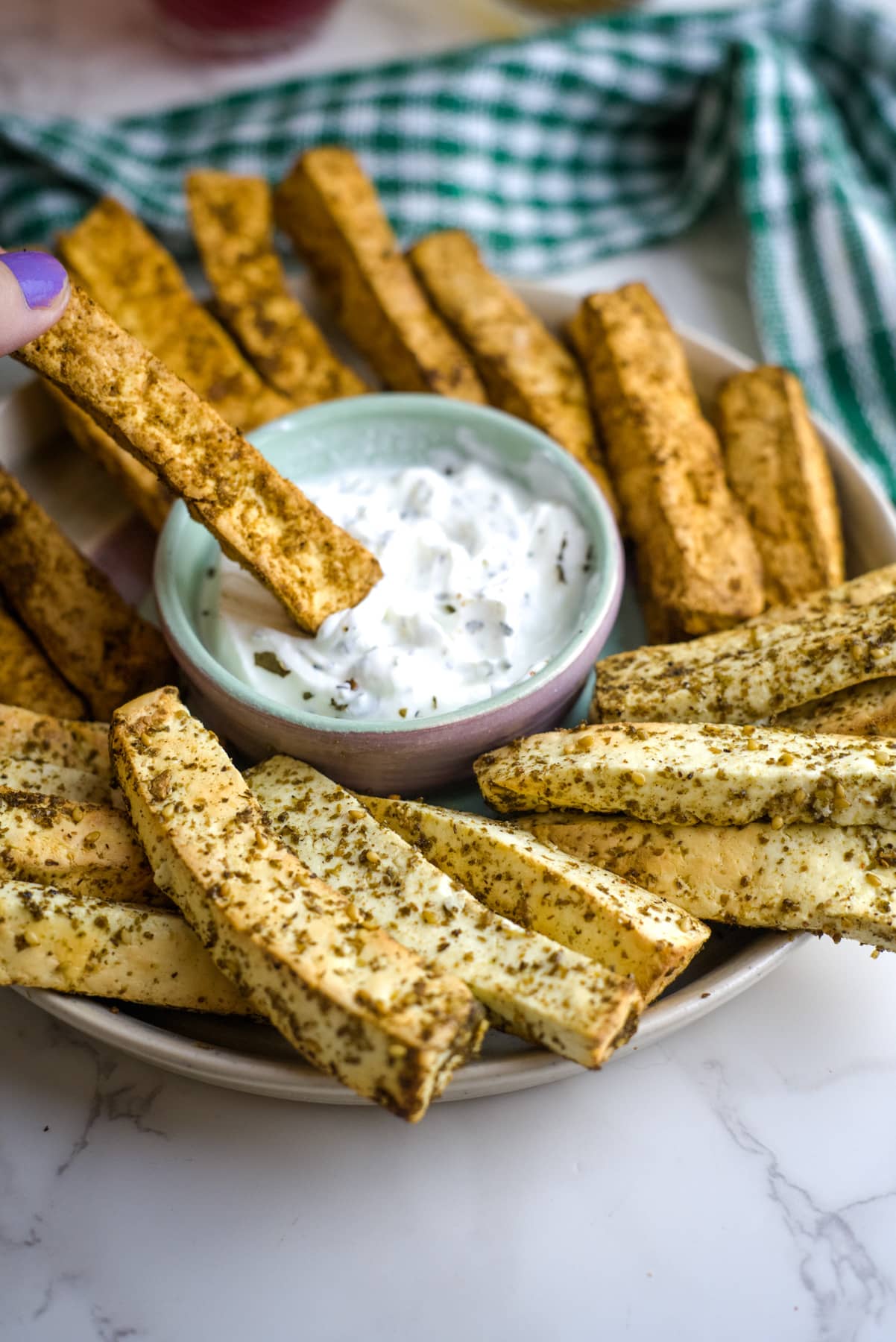 air fryer paneer fries with dip