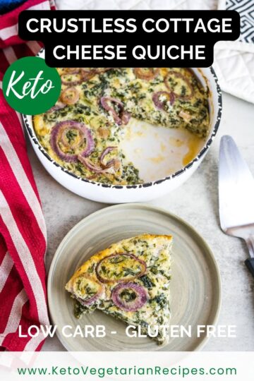 Delicious crustless cottage cheese quiche.