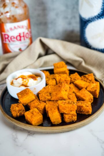 plate of buffalo tofu bites