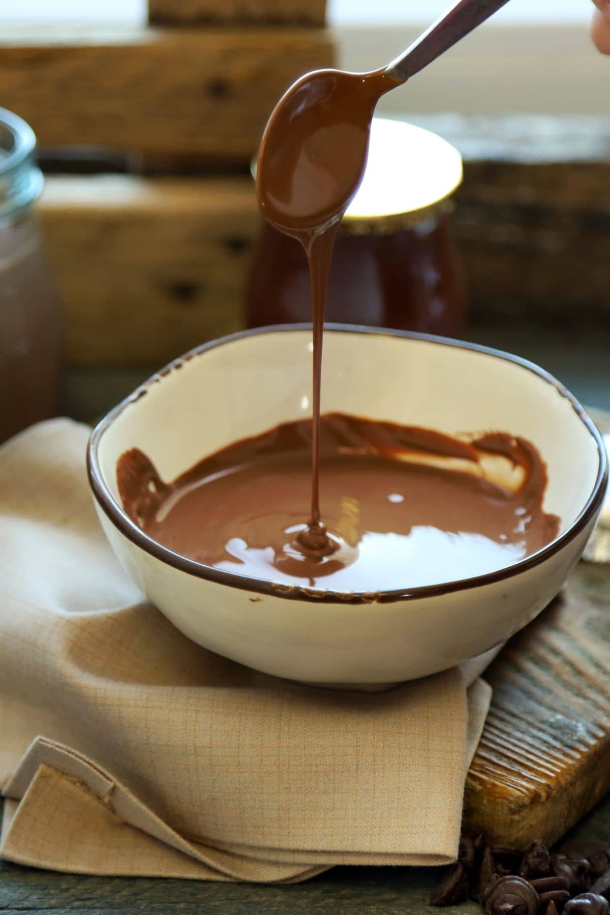 melted chocolate in a bowl