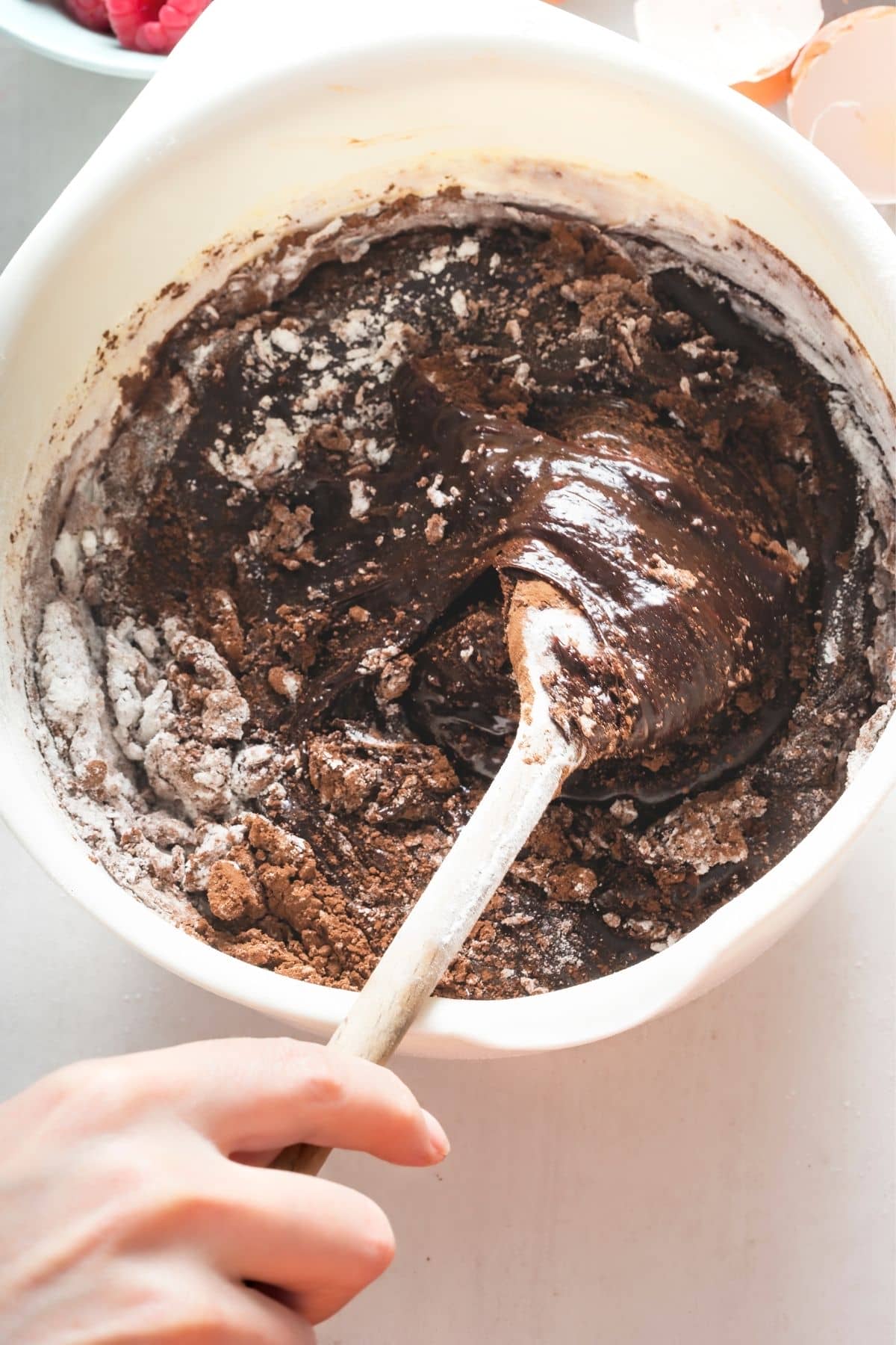 chocolate coconut balls mixture in bowl.