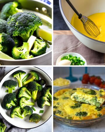 broccoli quiche process stages