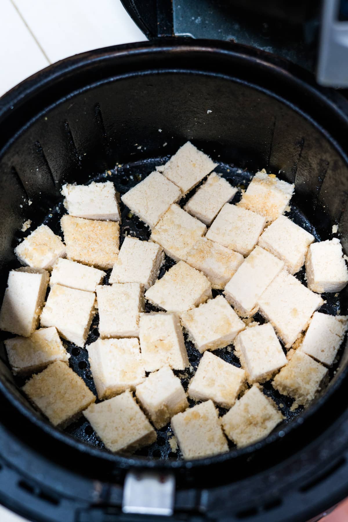 tofu cubes in air fryer.