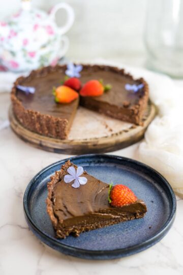 keto avocado chocolate vegan tart