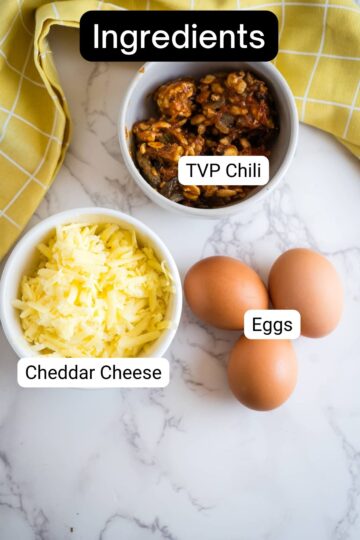 Chili omelette with eggs, cheese, and other ingredients.