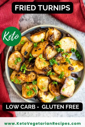 Keto-friendly fried turnips.