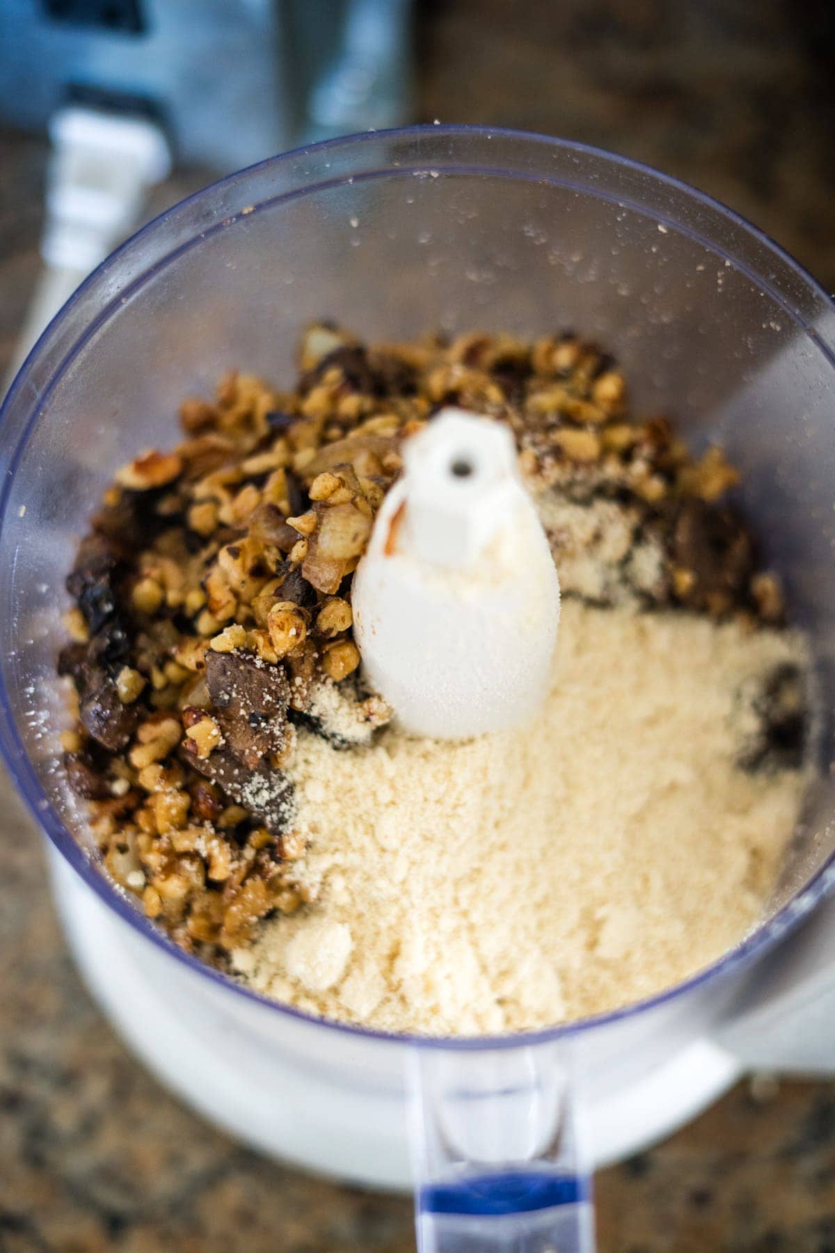 An air fryer filled with a delicious nut roast.