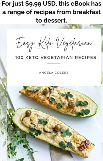 The cover of a book titled "Easy Keto Vegetarian Recipes" featuring a delectable Broccoli Cottage Cheese Casserole.
