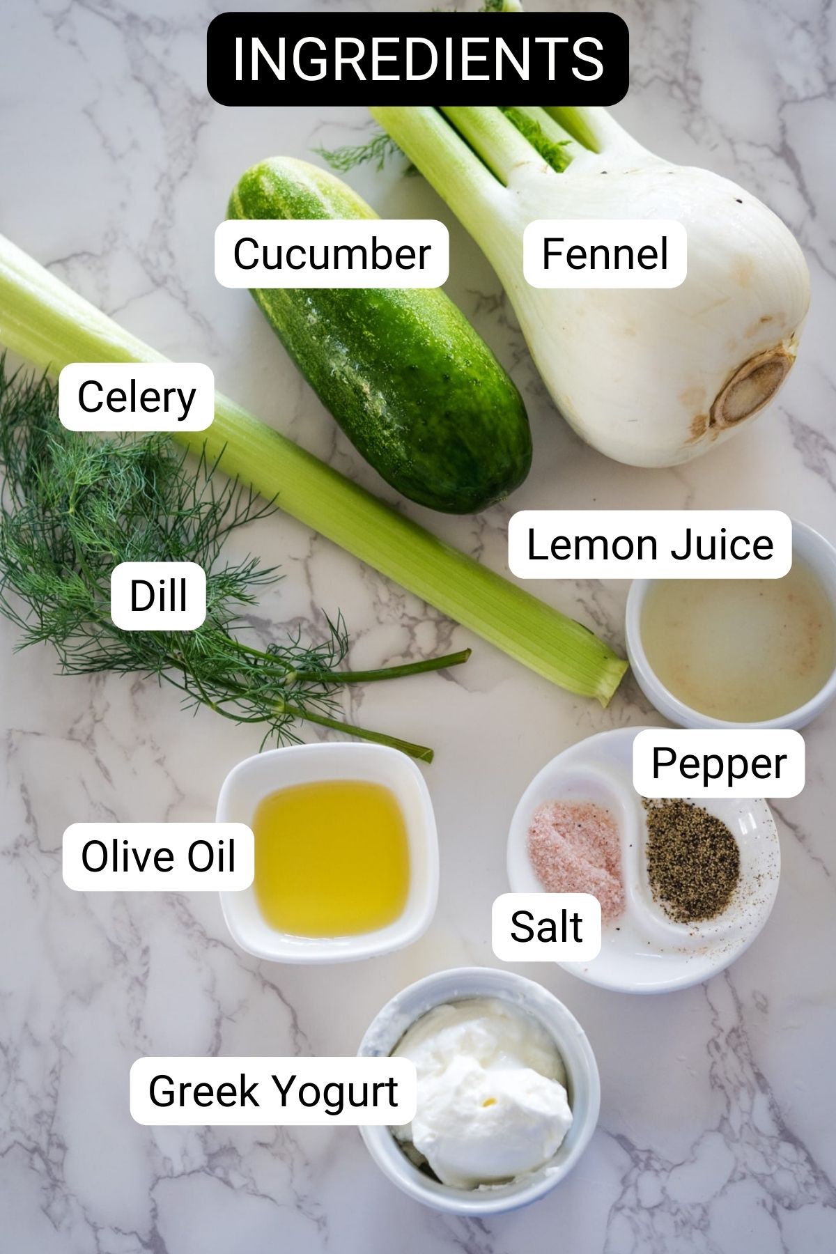 A cucumber salad recipe with fennel.