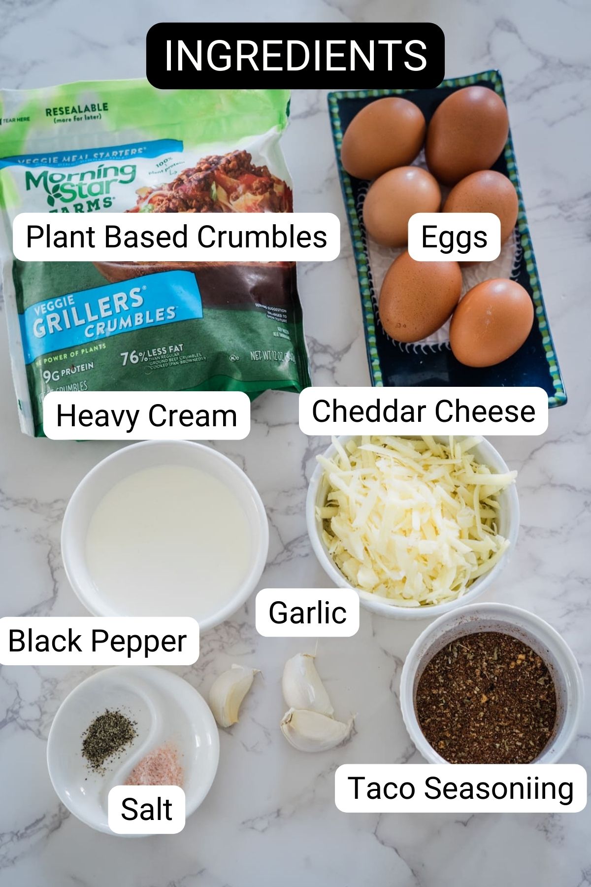 A list of ingredients for a chicken enchilada recipe.